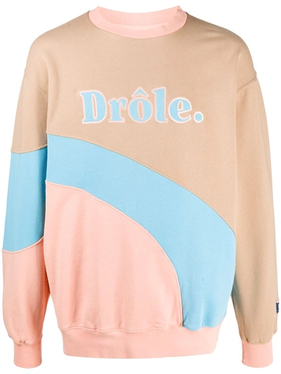 Drôle De Monsieur Embroidered Logo Sweatshirt In Neutrals