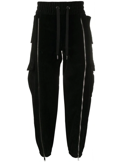 Dolce & Gabbana Drawstring Drop-crotch Trousers In Black