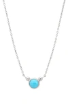 Anzie Bonheur Turquoise Pendant Necklace In Silver