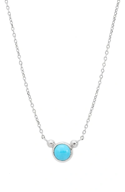 Anzie Bonheur Turquoise Pendant Necklace In Silver