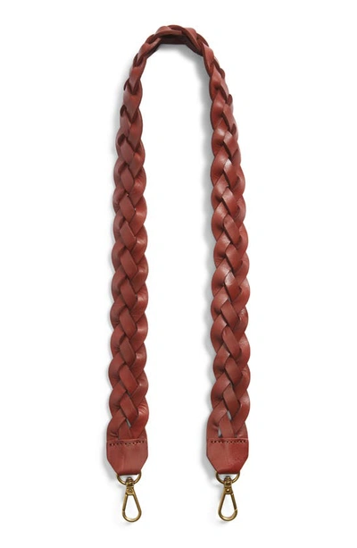 Madewell The Shoulder Bag Strap: Braided Edition In English Saddle