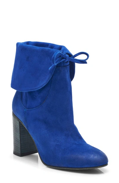 Free People Mila Foldover Boot In Blue Suede
