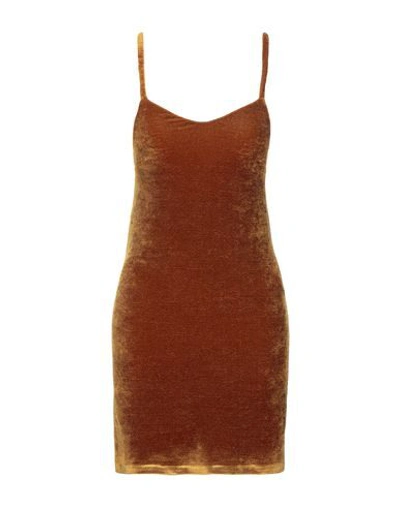 Dondup Short Dresses In Brown