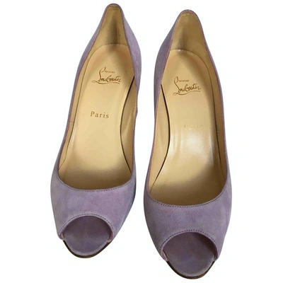 Pre-owned Christian Louboutin Very Privã© Leather Heels In Purple
