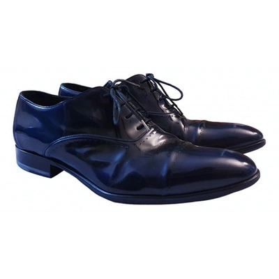 Pre-owned Lanvin Leather Lace Ups In Blue