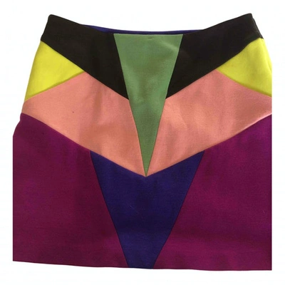 Pre-owned Emilio Pucci Wool Mini Skirt In Multicolour