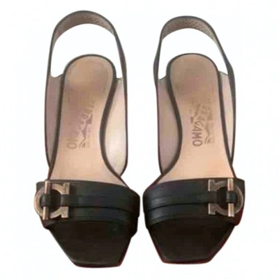 Pre-owned Ferragamo Black Leather Sandals