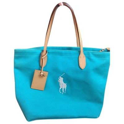 Pre-owned Ralph Lauren Turquoise Cotton Handbag