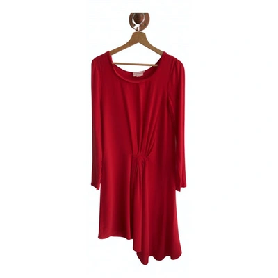 Pre-owned Dkny Silk Mid-length Dress In Red