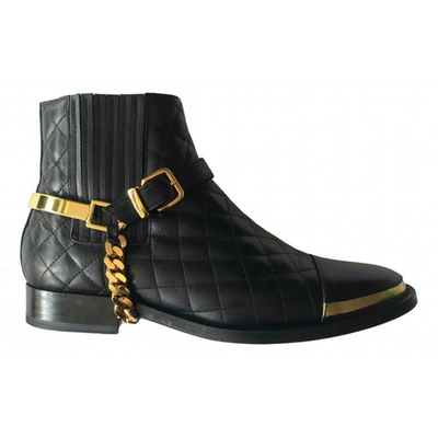 Pre-owned Balmain Leather Boots In Black