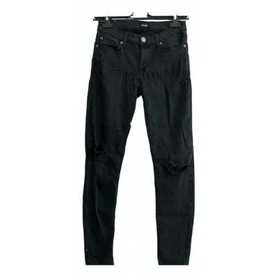 Pre-owned Hudson Slim Jeans In Black