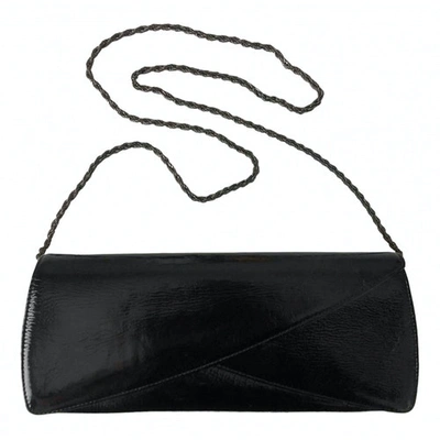 Pre-owned Rodo Patent Leather Clutch Bag In Black