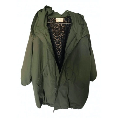 Pre-owned Erika Cavallini Trench Coat In Green
