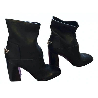 Pre-owned Tory Burch Leather Ankle Boots In Black