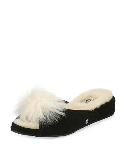 Ugg Yvette Pompom Slide Slipper In Black