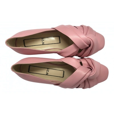 Pre-owned N°21 Leather Ballet Flats In Pink
