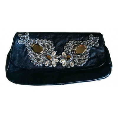 Pre-owned Jigsaw Leather Clutch Bag In Black