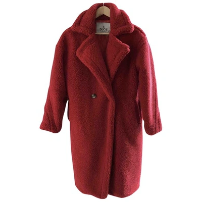 Pre-owned Ducie Faux Fur Coat In Red