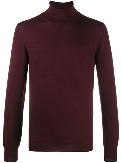 Barba Napoli Roll Neck Jumper In Red