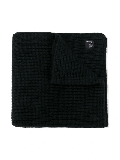 Paolo Pecora Kids' Logo Patch Scarf In Black