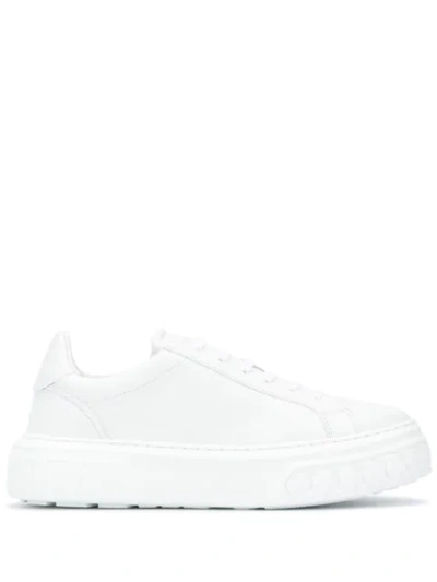Casadei Off-road Chunky Low-top Sneakers In White