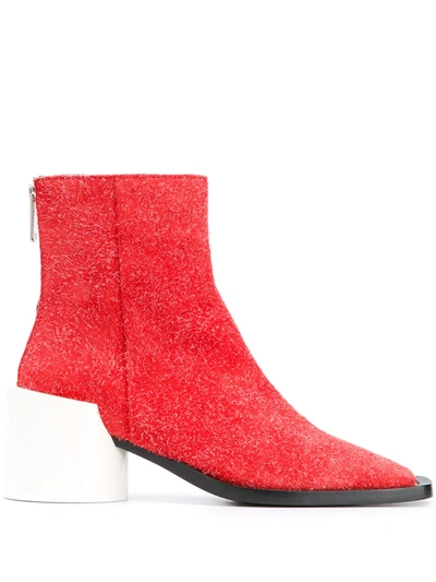 Mm6 Maison Margiela Square-toe Boots In Red