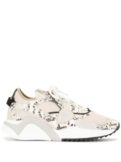 Philippe Model Paris Low-top Panelled Sneakers In Neutrals