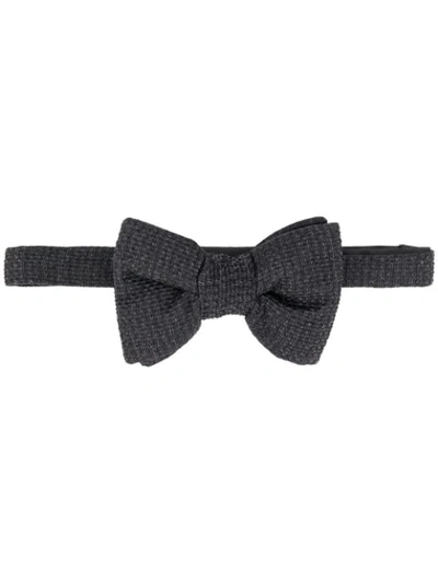 Tom Ford Textured-finish Bow Tie In Black