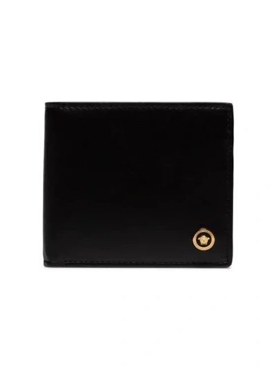 Versace Medusa Leather Wallet In Black