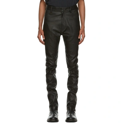 Ann Demeulemeester Ruched Trousers In Slkleathr B