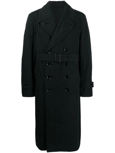 Lemaire Black Garment-dyed Trench Coat