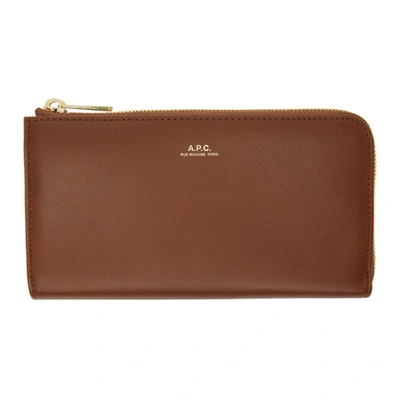 Apc A.p.c. Brown Lise Wallet In Cad Hazelnu