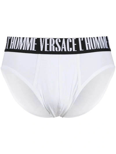 Versace White & Black Logo Briefs