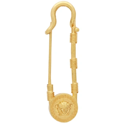 Versace Gold Oversized Safety Pin Brooch