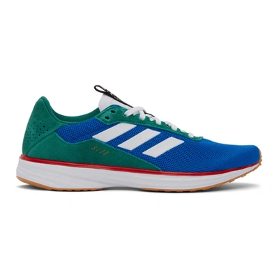 Noah Blue & Green Adidas Edition Sl 20 Sneakers In Bluebird