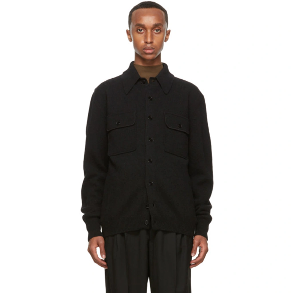 Lemaire Light Felted Wool Long Overshirt In Black | ModeSens