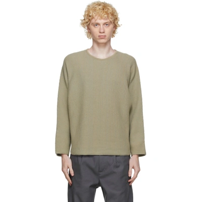 Issey Miyake Homme Plisse  Beige Knit Rustic Sweater In 42 Beige