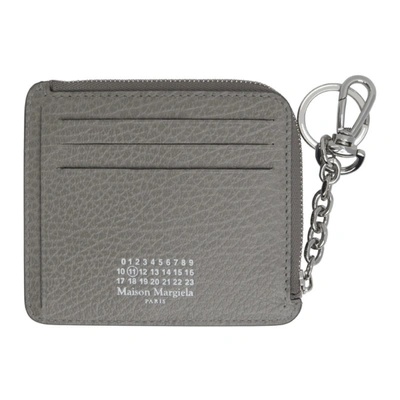 Maison Margiela Grey Keychain Card Holder In H8383 Smoke