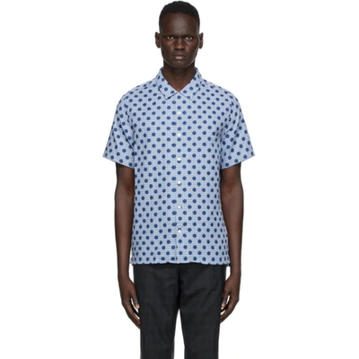 Ps By Paul Smith Casual Fit Polka Dot Short Sleeve Shirt In Blue