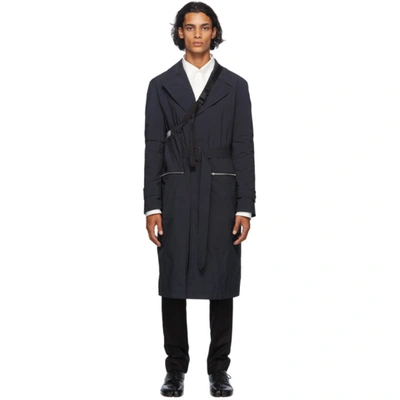 Maison Margiela Black Recycled Packable Trench Coat In 900 Black