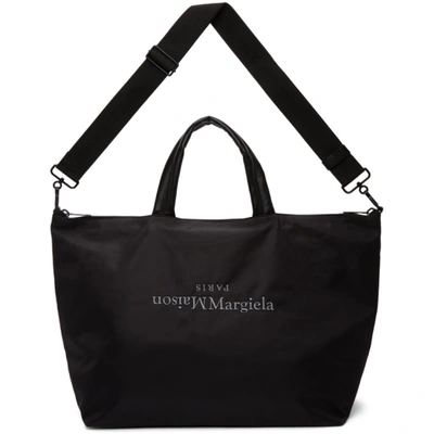 Maison Margiela Black Embroidered Tote In T8013 Black