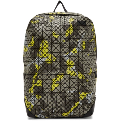 Bao Bao Issey Miyake Grey And Yellow Camouflage Kuro Liner Backpack In 58 Yellowmx