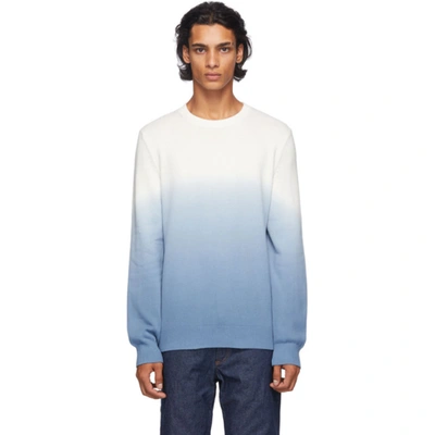 Apc Skyline Dégradé Cotton Sweater In Blue