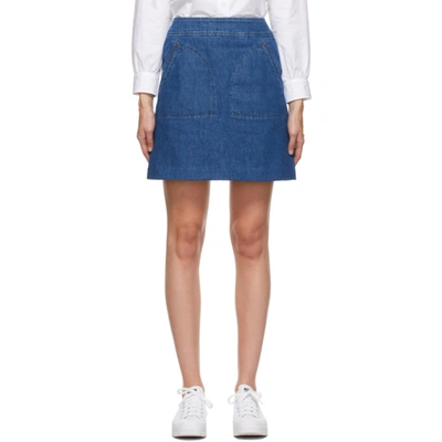 Apc Blue Denim Shanya Miniskirt