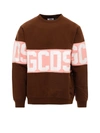 Gcds Brown Sweatshirt With Logo