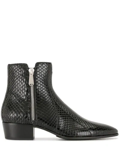 Balmain Mike Python Boots In Black