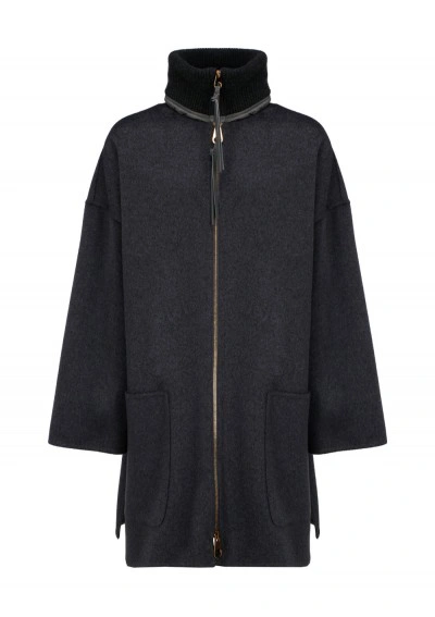 Agnona Coat In Charcoal