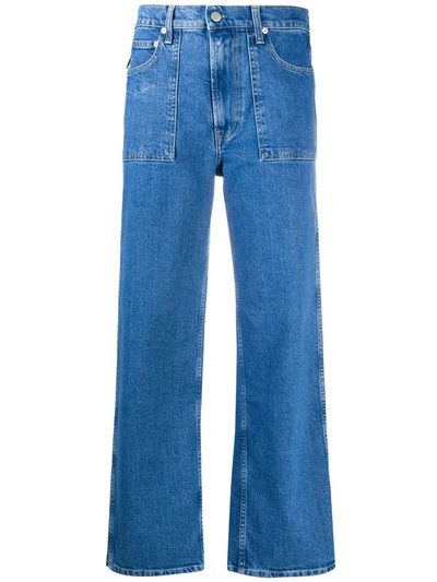 Helmut Lang Factory Cropped High-rise Straight-leg Jeans In Blue