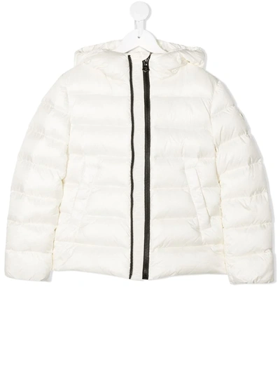 Moncler Kids' Zipped Padded Jacket In White