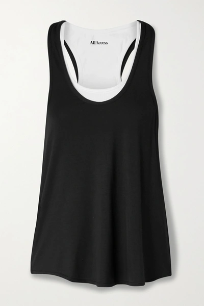 All Access Duet Layered Stretch-modal Jersey Tank In Black